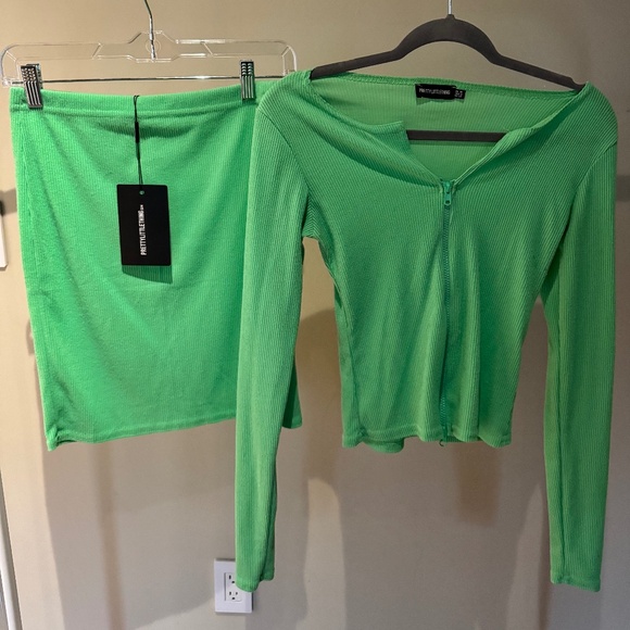 PrettyLittleThing Other - Green PLT skirt set